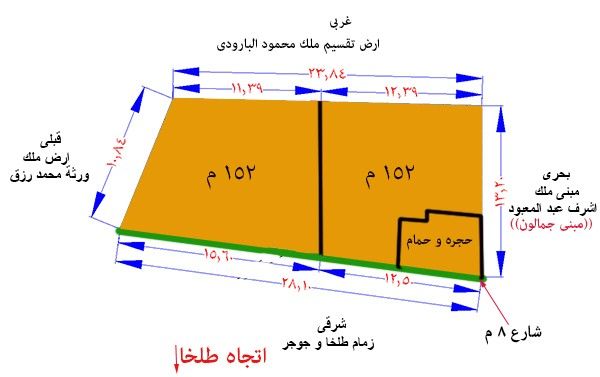 للبيع قطعة أرض مبانى مساحة 152 م بطلخا الدقهليه