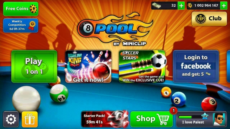 شحن كوينز للعبة 8ball pool