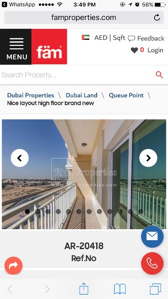 شقة جديدة جاهزة للانتقال اليها في دبي لاند بسعر معقول جدا