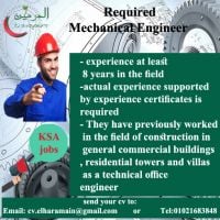 Mechanical engineer (technical office) is required 
