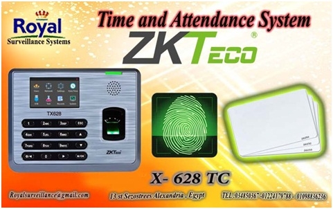 ساعة حضور والانصراف ZKTeco موديل   X628 -TC